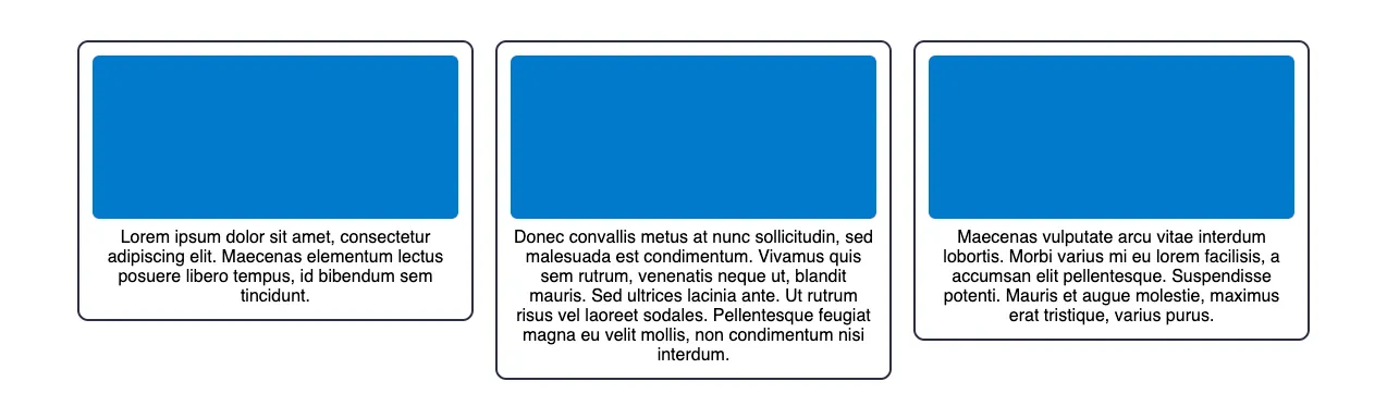 Common frontend issue: textual content rendered inside some UI component (card). But because their lengths are all different, the UI becomes inconsistent.